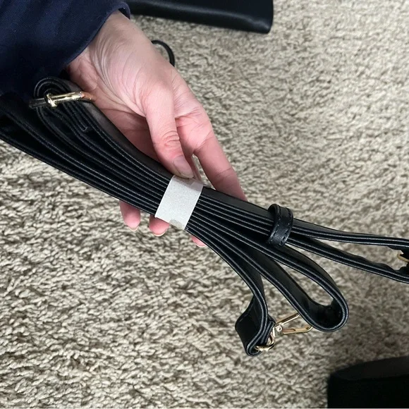 Black Leather Work Tote Bag - Picture 6 of 9